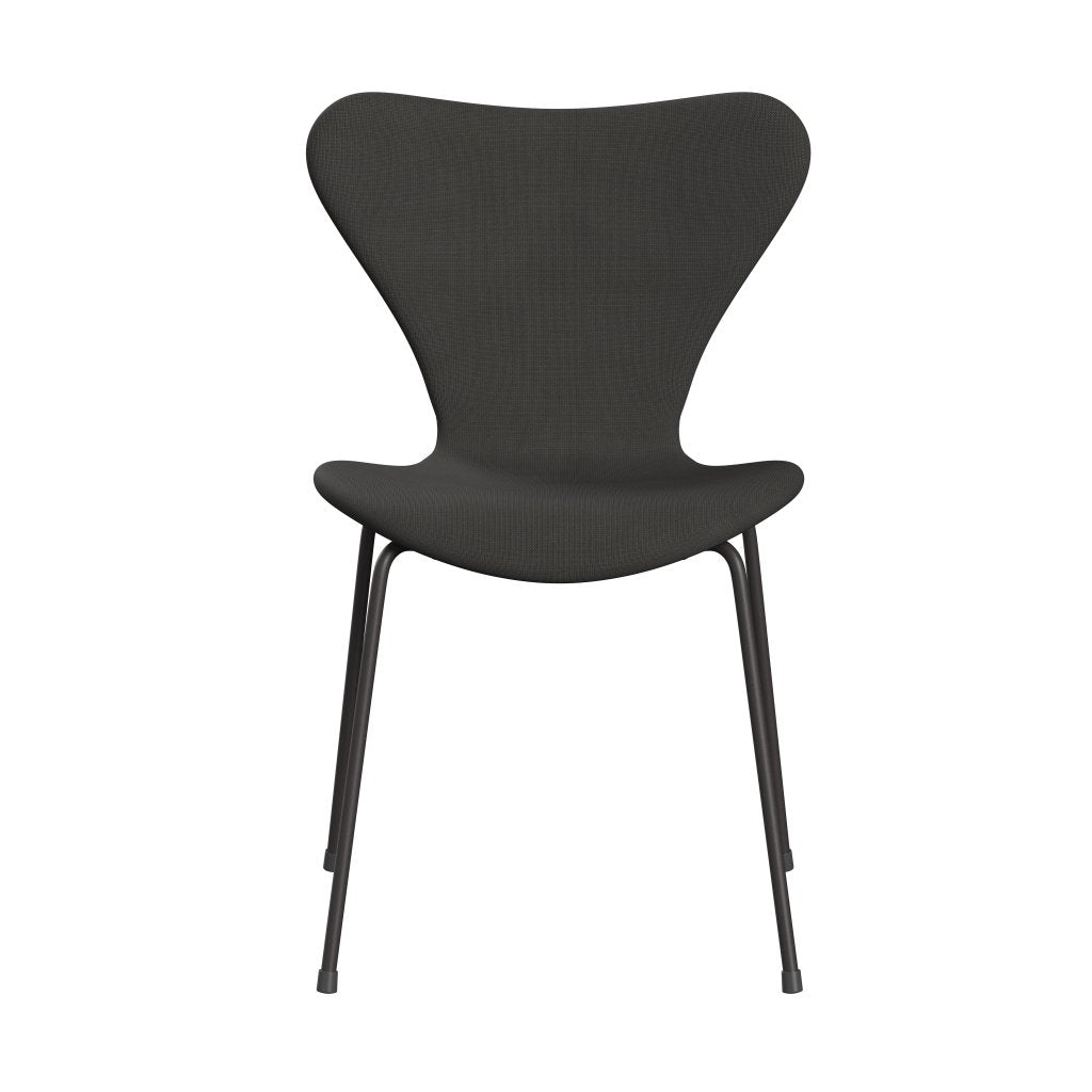 Fritz Hansen 3107 chaise complète complète, graphite chaud / renommée brun (F61060)