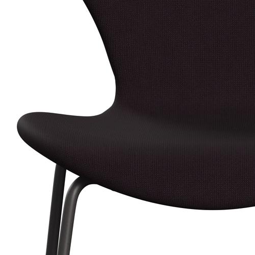 Fritz Hansen 3107 chaise complète complète, graphite chaud / renom Brown (F61108)