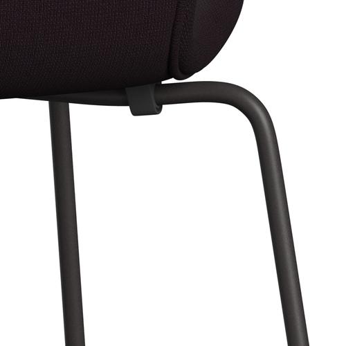 Fritz Hansen 3107 Silla tapicería completa, grafito cálido/fama marrón (F61108)