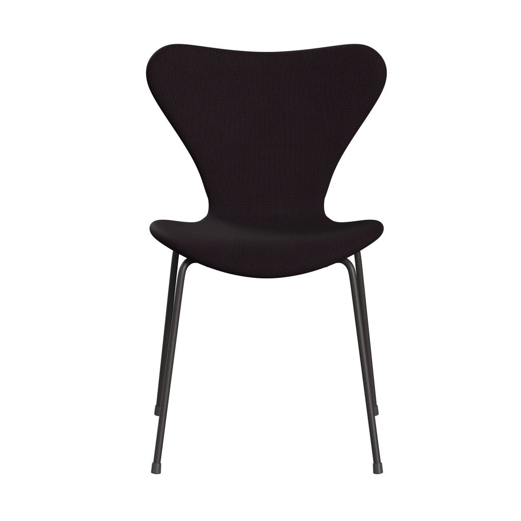 Fritz Hansen 3107 Silla tapicería completa, grafito cálido/fama marrón (F61108)