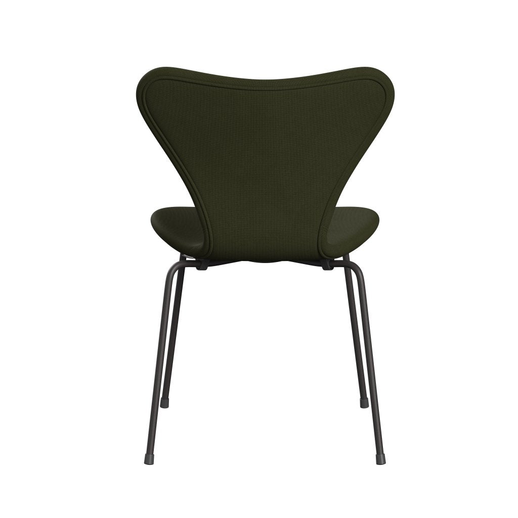 Fritz Hansen 3107 Stuhl Vollpolsterung, Warm Graphit/Fame Dunkelbraun Grün