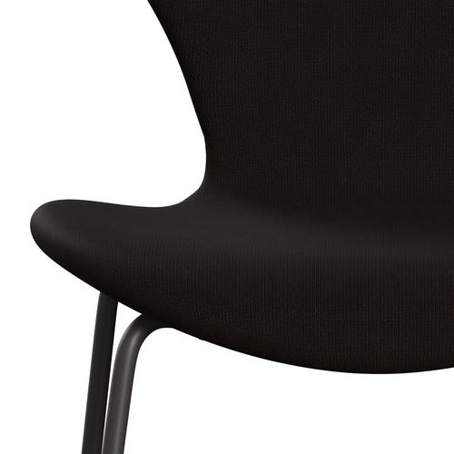 Fritz Hansen 3107 chaise complète complète, graphite chaud / renommée brun foncé