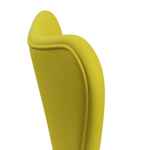 Fritz Hansen 3107 sedia piena tappezzeria, grafite calda/fama giallo