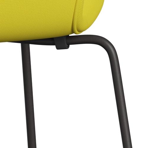 Fritz Hansen 3107 chaise complète complète, graphite chaud / renom jaune