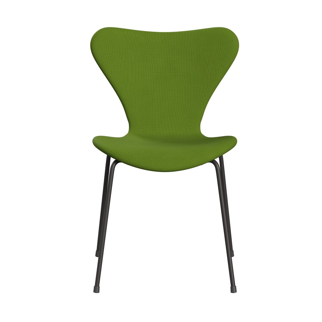 Fritz Hansen 3107 sedia piena rivestimento, grafite calda/fama verde