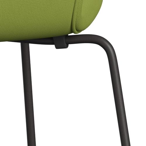 Fritz Hansen 3107 chaise pleine d'ameublement, graphite chaud / renommée Green clair