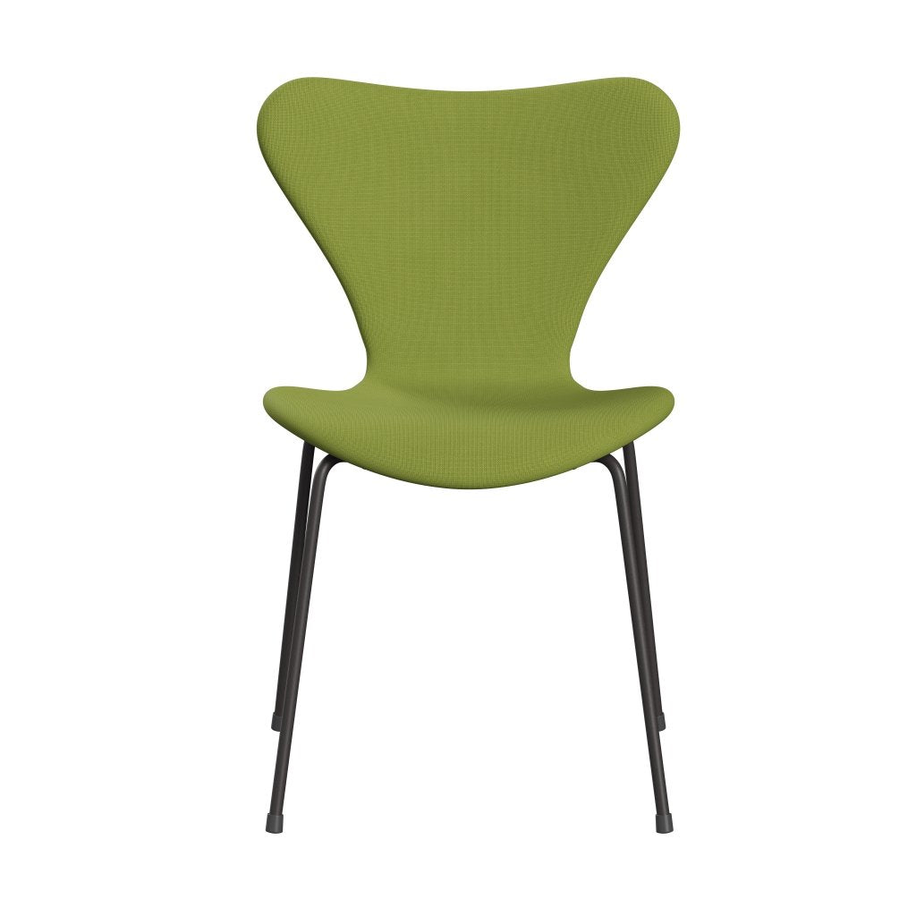 Fritz Hansen 3107 Chair Full Upholstery, Warm Graphite/Fame Light Grass Green