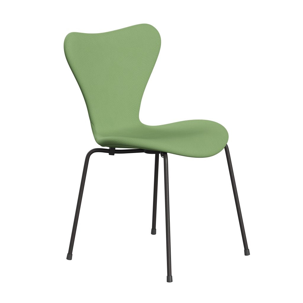 Fritz Hansen 3107 chaise complète complète, graphite chaud / renommée vert clair