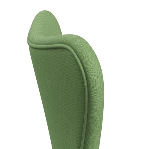 Fritz Hansen 3107 Silla tapicería completa, grafito cálido/fama verde claro