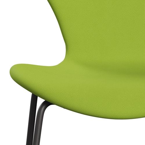 Fritz Hansen 3107 sedia piena tappezzeria, grafite calda/fame verde neon