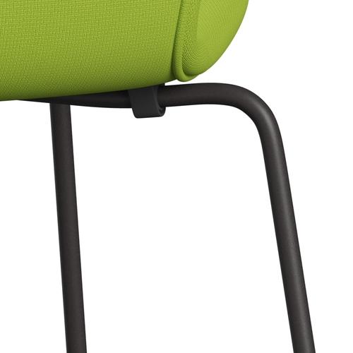 Fritz Hansen 3107 sedia piena tappezzeria, grafite calda/fame verde neon