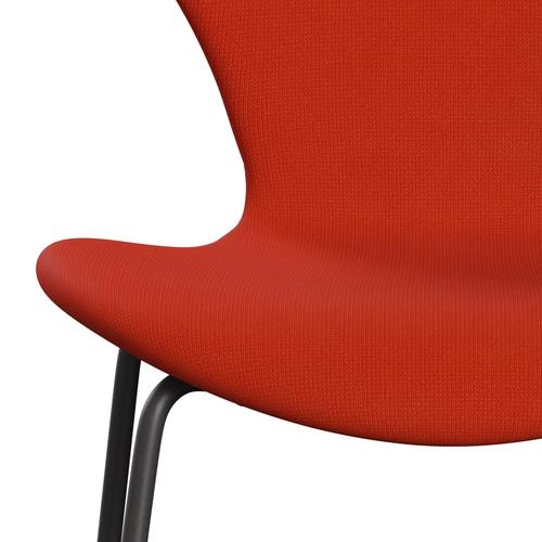 Fritz Hansen 3107 chaise complète complète, graphite chaud / renommée orange sombre