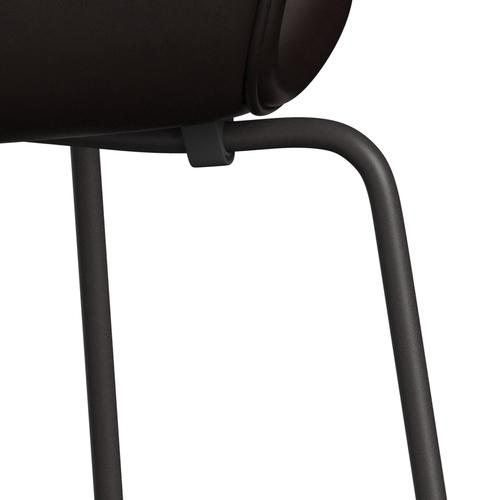 Fritz Hansen 3107 chaise complète complète, graphite chaud / Grace brun foncé