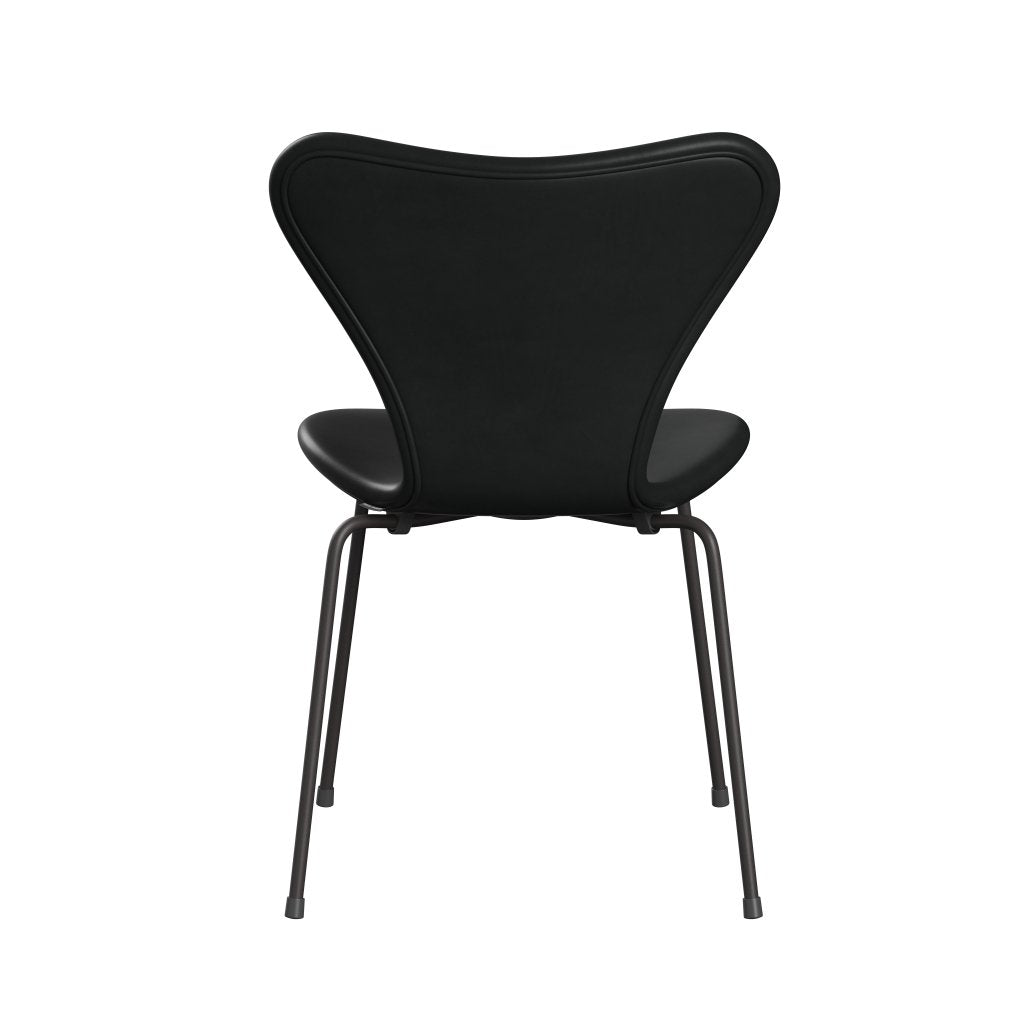 Fritz Hansen 3107 sedia piena tappezzeria, grafite calda/grazia nera