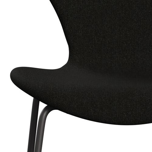 Fritz Hansen 3107 Silla tapicería completa, grafito cálido/Hallingdal marrón/gris oscuro