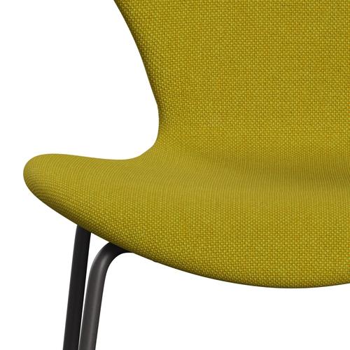 Fritz Hansen 3107 chaise complète complète, graphite chaud / hallingdal jaune / vert