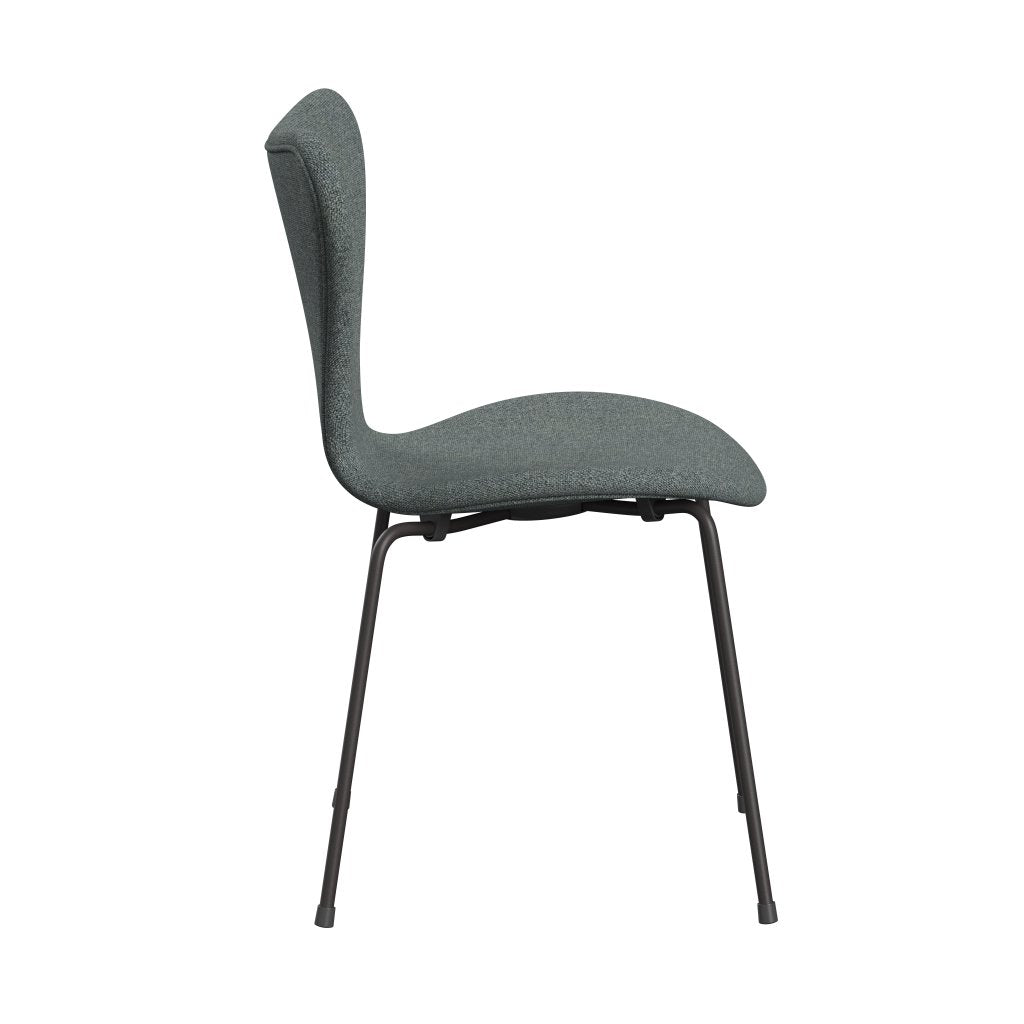 Fritz Hansen 3107 sedia piena tappezzeria, grafite calda/grigio Hallingdal