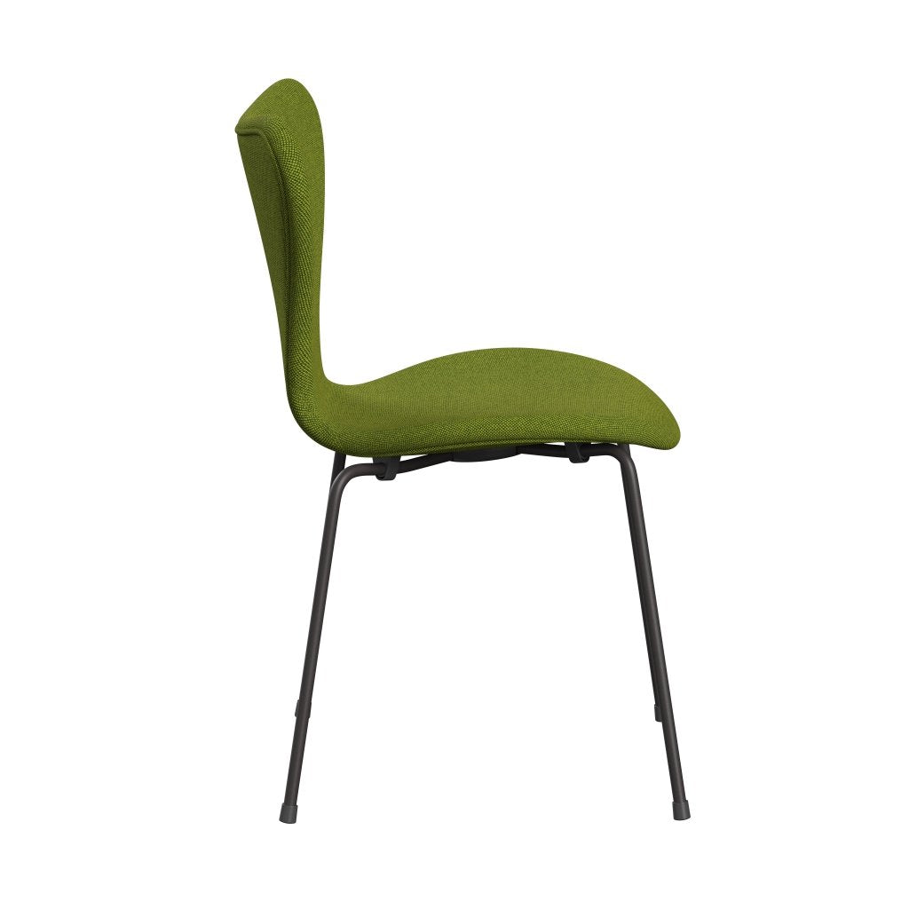 Fritz Hansen 3107 Stuhl Vollpolsterung, Warm Graphit/Hallingdal Grün