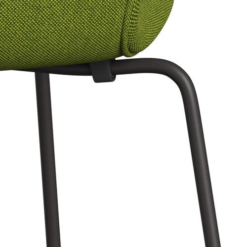 Fritz Hansen 3107 chaise complète complète, graphite chaud / Green Hallingdal