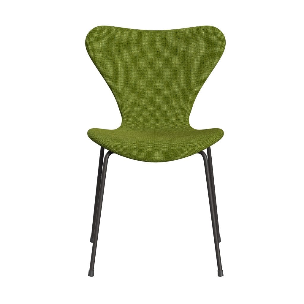 Fritz Hansen 3107 sedia piena tappezzeria, grafite calda/verde Halingdal