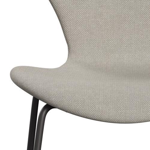 Fritz Hansen 3107 Silla tapicería completa, grafito cálido/gris claro Hallingdal (HAL103)