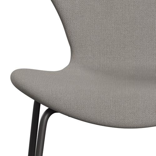 Fritz Hansen 3107 chaise complète complète, graphite chaud / gris clair Hallingdal (HAL113)