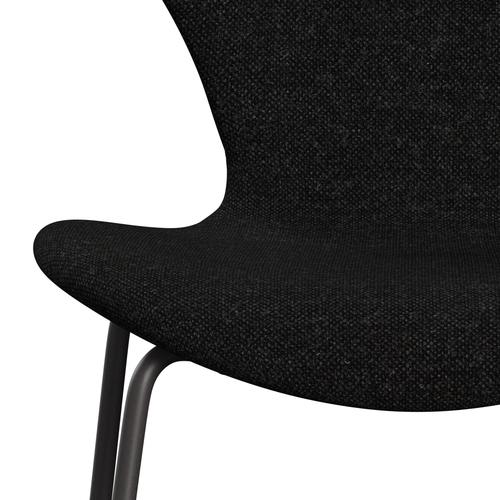 Fritz Hansen 3107 chaise complète complète, graphite chaud / charbon de bois Hallingdal