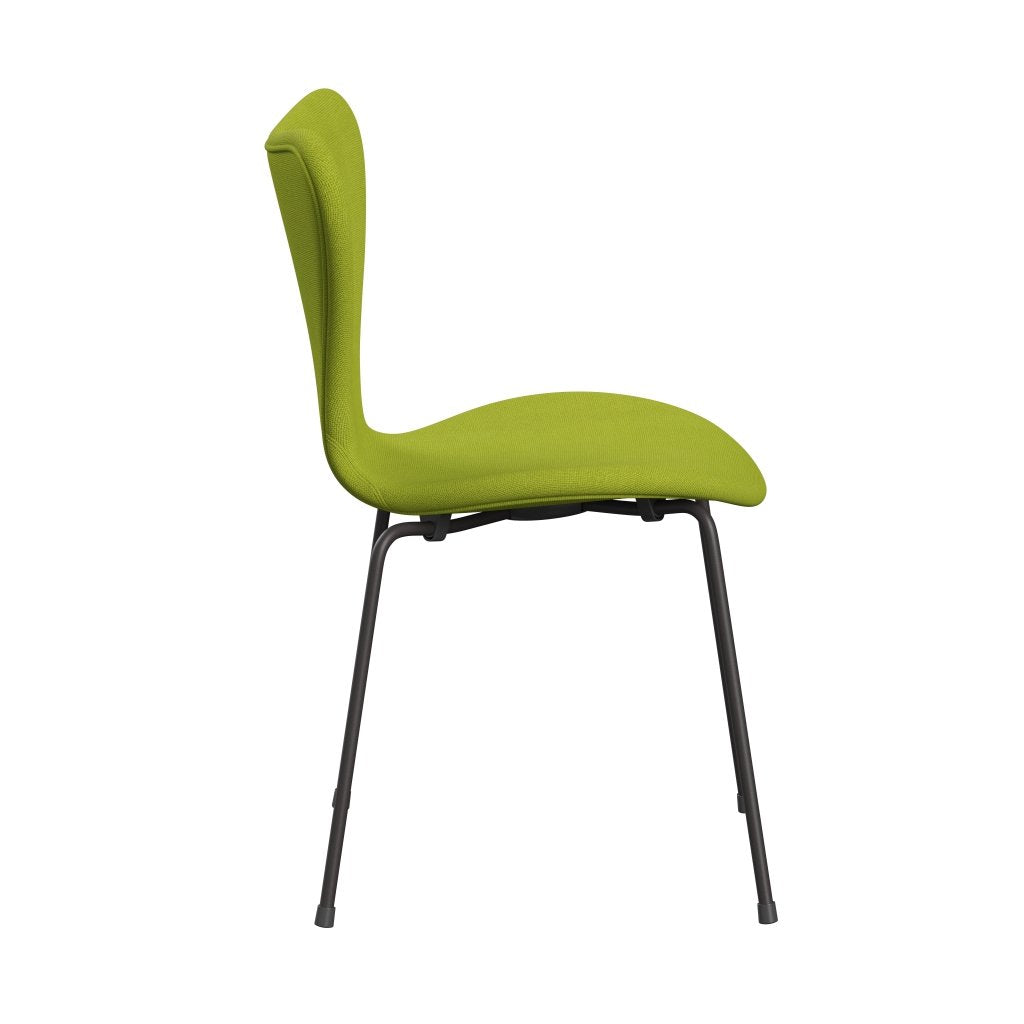 Fritz Hansen 3107 chaise complète complète, graphite chaud / citron vert hallingdal