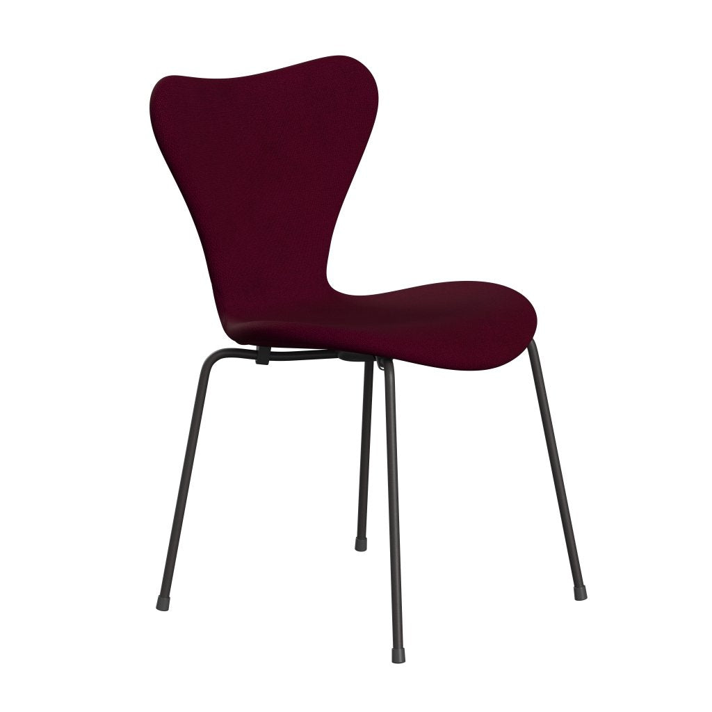 Fritz Hansen 3107 stoel Volledige bekleding, warme grafiet/Hallingdal Pink Dark