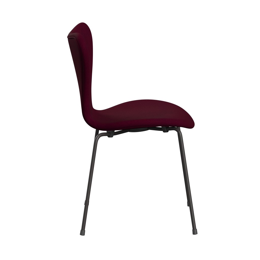 Fritz Hansen 3107 chaise pleine d'ameublement, graphite chaud / hallingdal rose sombre