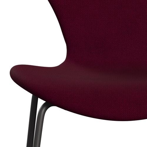 Fritz Hansen 3107 stoel Volledige bekleding, warme grafiet/Hallingdal Pink Dark