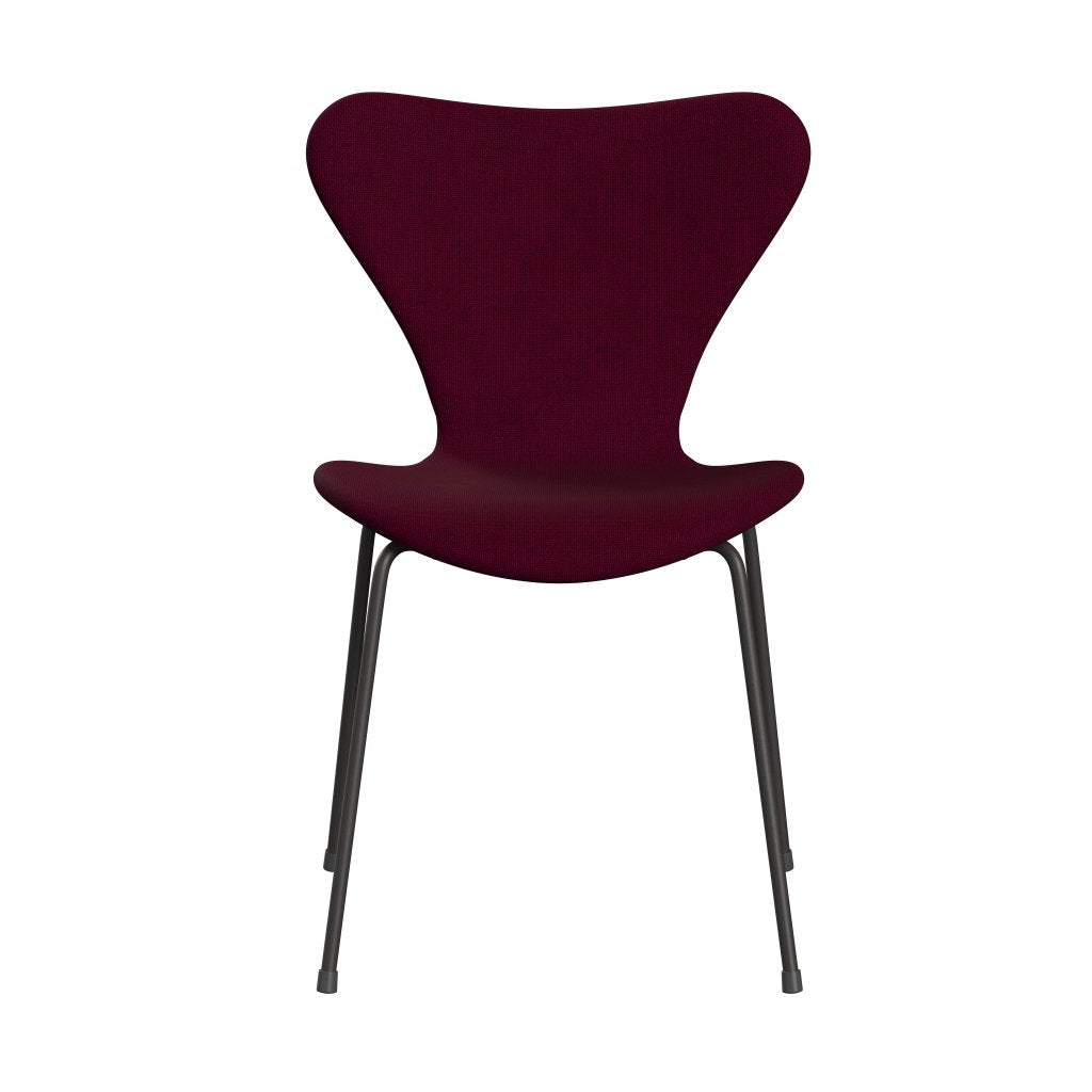 Fritz Hansen 3107 sedia piena tappezzeria, calda grafite/Halingdal rosa scuro