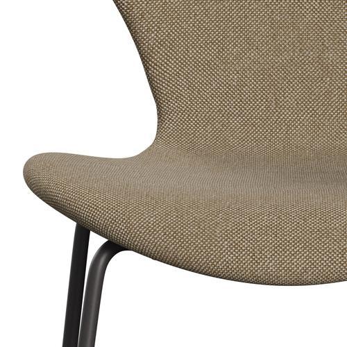 Fritz Hansen 3107 Silla tapicería completa, grafito cálido/arena hallingdal oscura