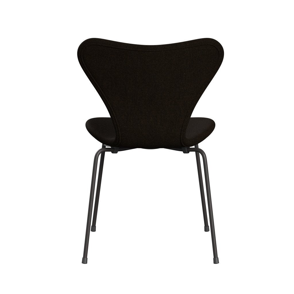 Fritz Hansen 3107 Silla tapicería completa, grafito cálido/Hallingdal negro/marrón