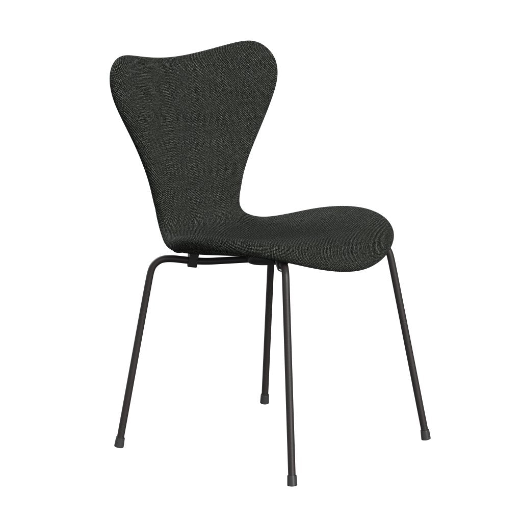 Fritz Hansen 3107 chaise complète complète, graphite chaud / Hallingdal noir / gris (HAL368)