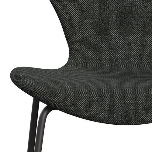 Silla Fritz Hansen 3107 Tapicería completa, Grafito cálido/Hallingdal Negro/Gris (HAL368)