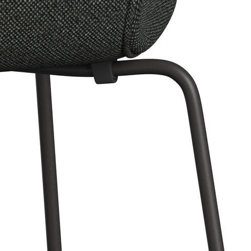 Fritz Hansen 3107 chaise complète complète, graphite chaud / Hallingdal noir / gris (HAL368)