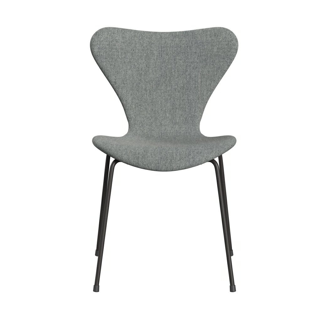 Fritz Hansen 3107 stoel Volledige bekleding, warme grafiet/Hallingdal White Gray