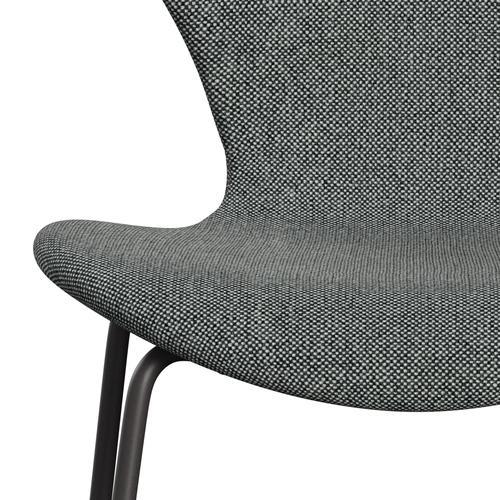 Fritz Hansen 3107 chaise complète complète, graphite chaud / Hallingdal blanc / marron