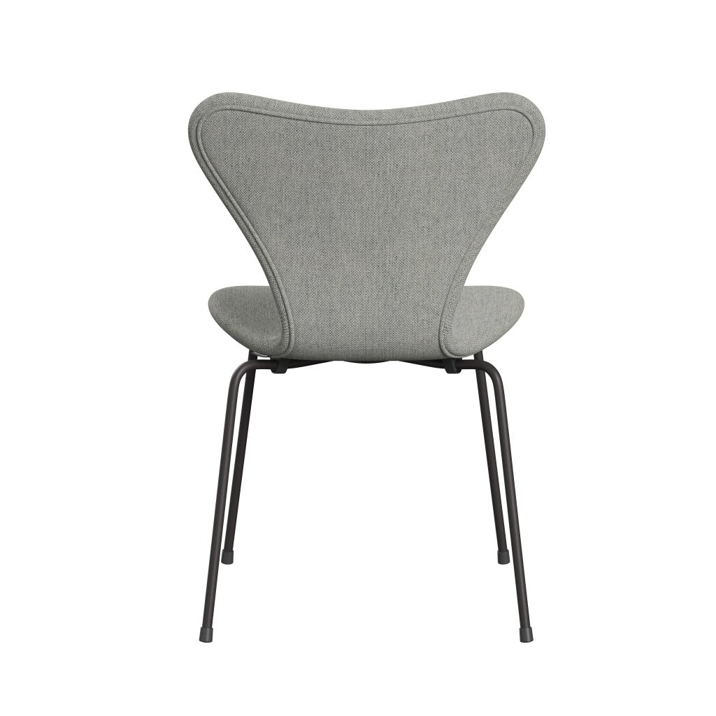 Fritz Hansen 3107 chaise complète complète, graphite chaud / Hallingdal blanc / gris