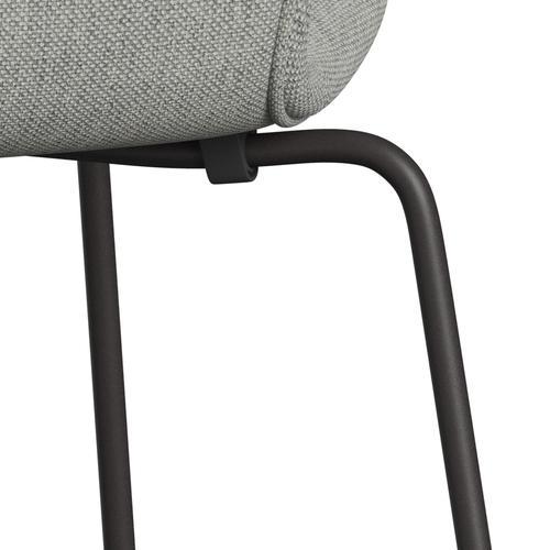 Fritz Hansen 3107 chaise complète complète, graphite chaud / Hallingdal blanc / gris