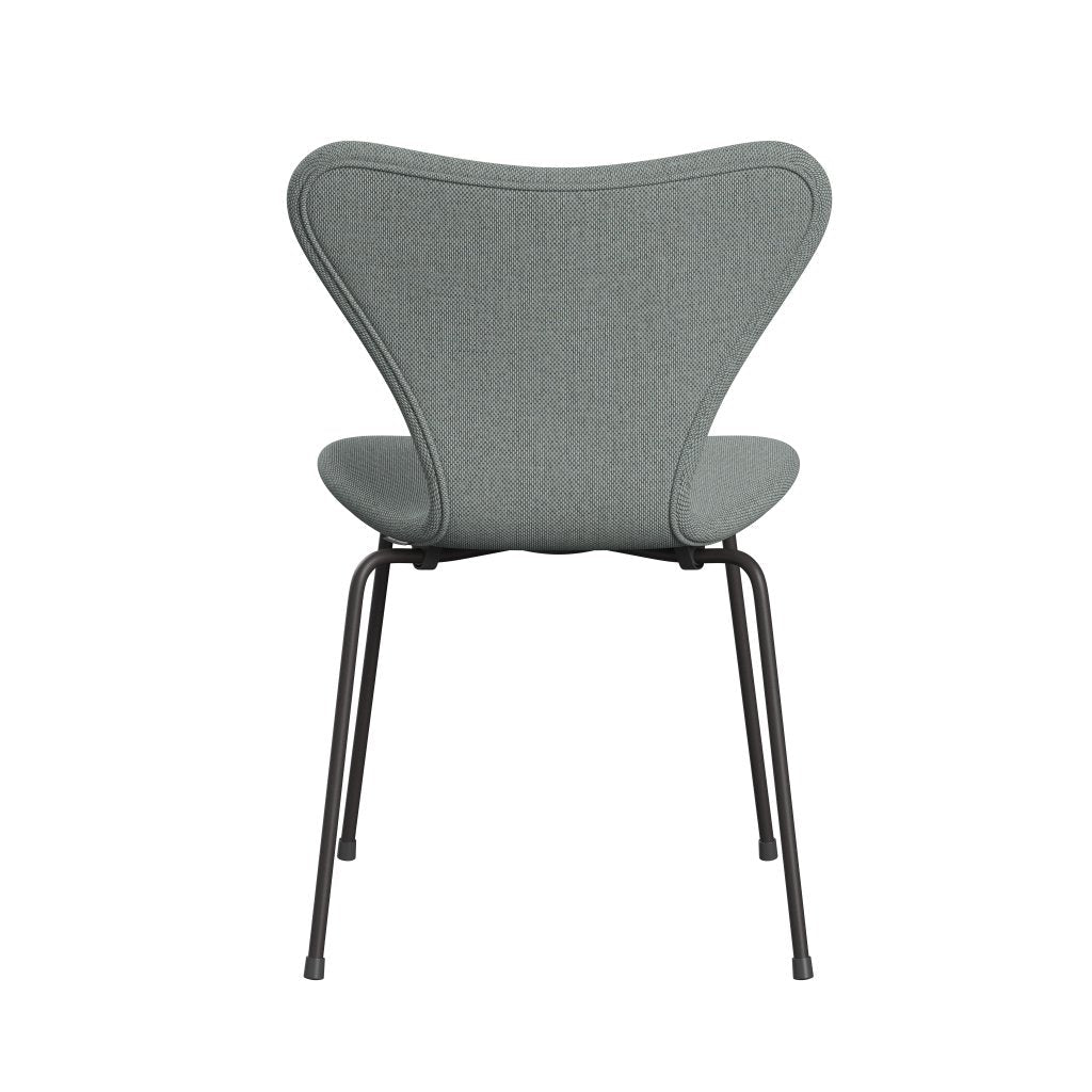 Fritz Hansen 3107 Stol Fullklädsel, varm grafit/re ull blek aqua