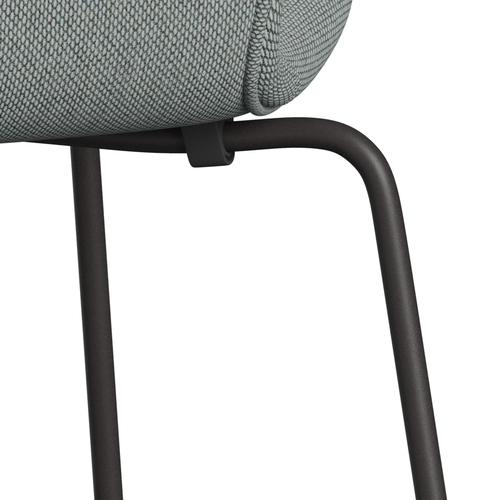 Fritz Hansen 3107 Stol Fullklädsel, varm grafit/re ull blek aqua