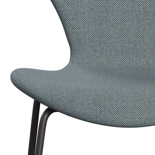 Fritz Hansen 3107 chaise complète complète, graphite chaud / re bleu clair en laine / naturel