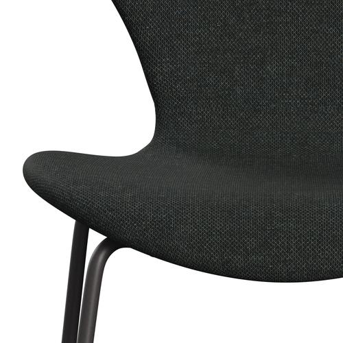 Fritz Hansen 3107 Stuhl Vollpolsterung, Warm Graphit/Re Wolle Schwarz/Natürlich