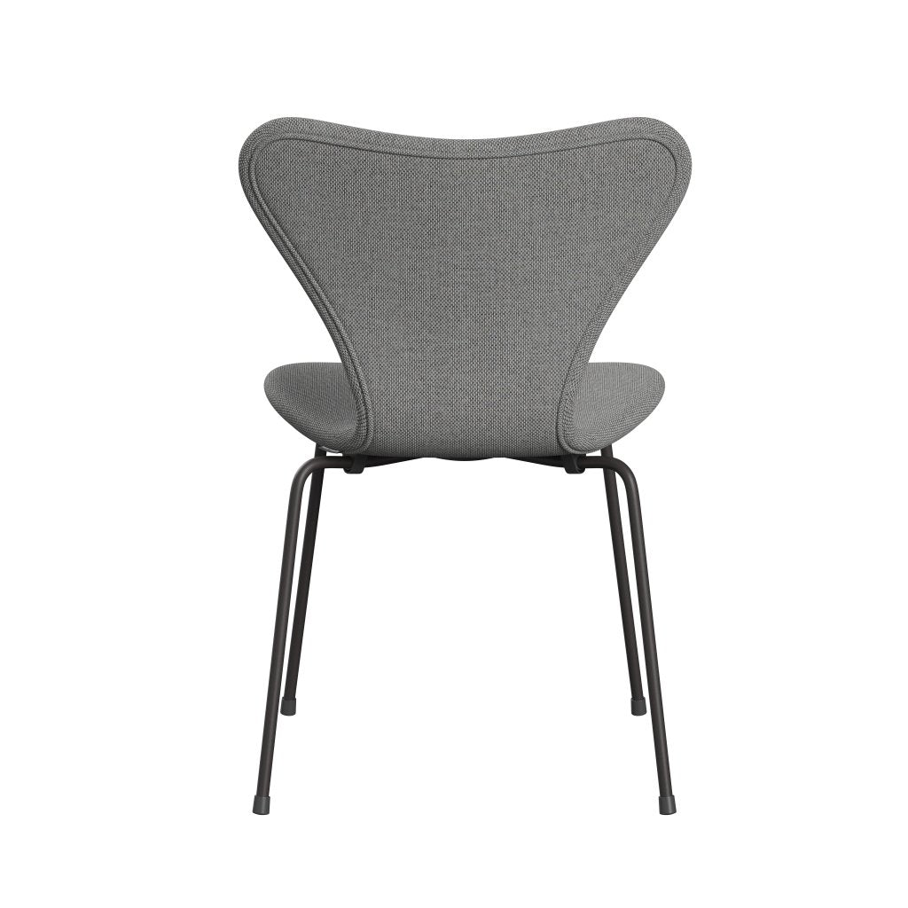 Fritz Hansen 3107 Stuhl Vollpolsterung, Warm Graphit/Re Wool Wool Weiß/Natur