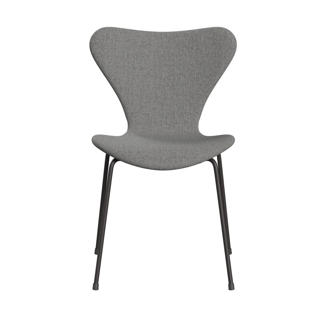 Fritz Hansen 3107 Stuhl Vollpolsterung, Warm Graphit/Re Wool Wool Weiß/Natur