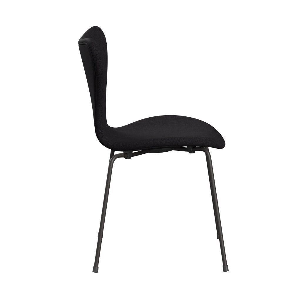 Fritz Hansen 3107 chaise complète complète, graphite chaud / remix au bleu foncé aubergine