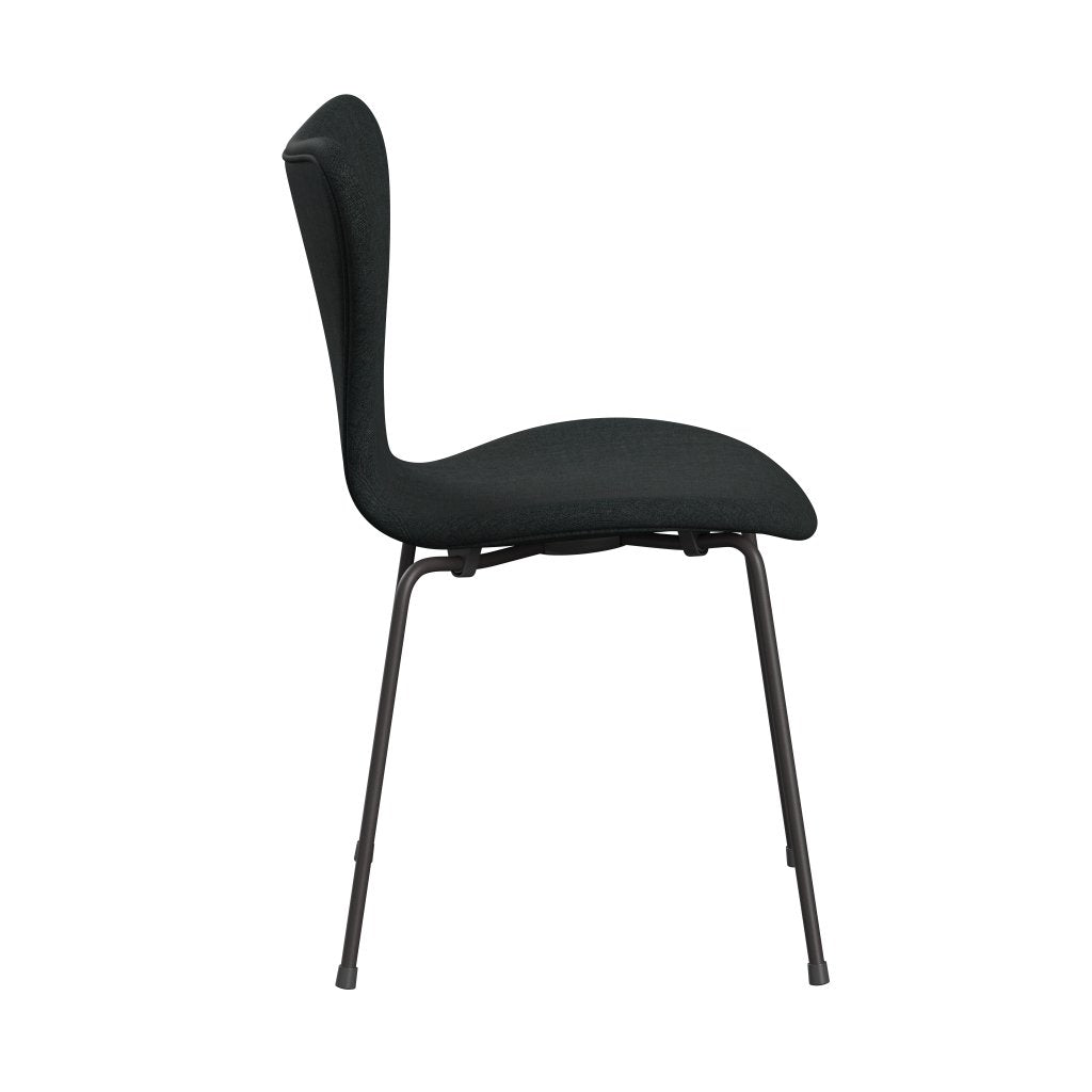 Fritz Hansen 3107 chaise complète complète, graphite chaud / remix gris bleu foncé