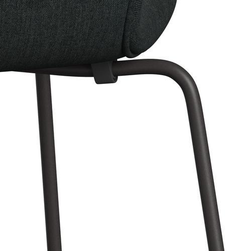 Fritz Hansen 3107 Stuhl Vollpolsterung, Warm Graphit/Remix Dunkelblau Grau